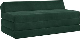 vidaXL Sof&aacute; Cama Plegable Verde Oscuro 120 X 60 X 49 Cm Tela Vidaxl