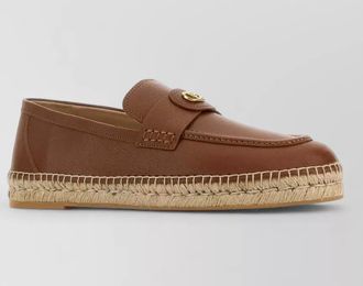 Valentino Garavani leather vlogo espadrilles round toe design