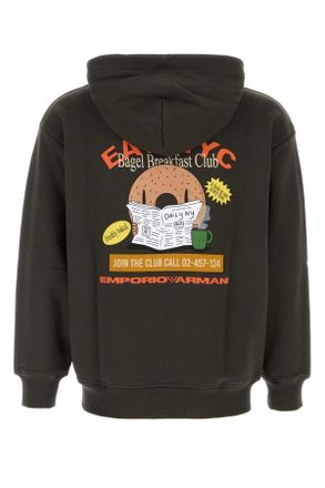 Emporio Armani Mens Charcoal Cotton Sweatshirt M8251 Exterior: Maglie