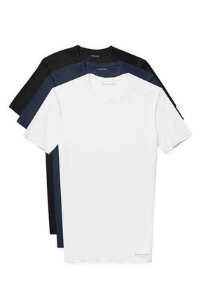 Tommy John 3-Pack Second Skin Stay Tucked Crewneck Undershirts in Black/White/Dress Blues at Nordstrom, Size Small