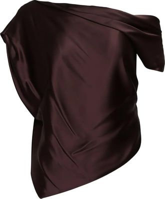 The Sei Blusa monospalla drappeggiata - Marrone