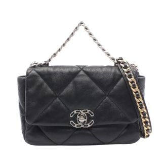 Chanel Pre-owned 19 Matelasse 2Way Shoulder Bag - Dames - Pre-owned - Zwart - Maat: ONE Size Leer