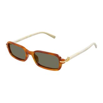 Valentino Rechthoekige Acetaat Zonnebril - Dames - Accessoires - Oranje - Maat: 52 MM
