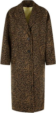 Golden Goose Cooon Single-Breasted Leopard Print Coat