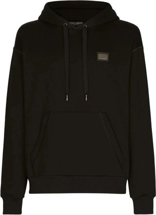 Dolce & Gabbana Jersey hoodie met merklabel - Heren - Hoodies - Zwart - XL - Katoen - Hoodies & sweatvesten