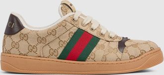 Gucci Womens Screener Sneaker, Beige, GG Canvas