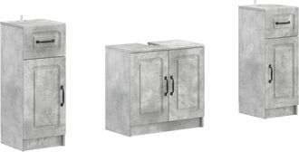 vidaXL Juego De Gabinete De Ba&ntilde;o De 2 Piezas Utrecht Gris Hormig&oacute;n Vidaxl