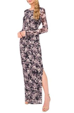 Ted Baker Nic Shirred Long Sleeve Maxi Dress in Rich Black at Nordstrom Rack, Size X-Small