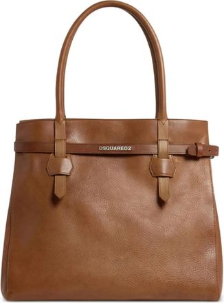 Dsquared2 Twin Shopping Bag - Dames - Shoppers - Bruin - ONE Size - Katoen - Tassen