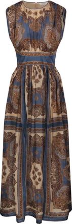 Zimmermann Kleedjes, Dames, Veelkleurig, M, Leer, Mahon Waisted Maxi Jurk