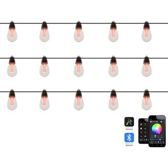 Beliani Cadena De Luces Led Con 15 Luces Que Cambian De Color Controladas Por Aplicaci&oacute;n 1150 Cm Con Temporizador Mando A Distancia Multicolor Itilleq