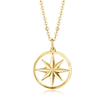 RS Pure by Ross-Simons Italian 10kt Yellow Gold North Star Necklace