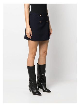 Alexander McQueen Grey Skirt With Button Closure In Wool