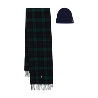 Polo Ralph Lauren Set Cappello e Sciarpa Pony - - Accessories - Uomo - Multicolore - ONE SIZE