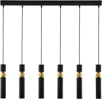 Jupiter Lampada Sospensione Barra 90cm Nero Oro 6xgu10 Alas