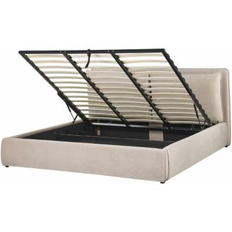 Beliani Beliani - Letto matrimoniale beige con contenitore 180 x 200 cm Bayonna