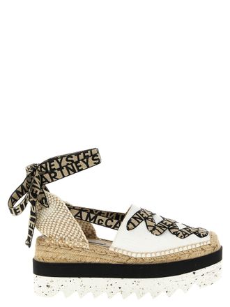 Stella McCartney Beige Cotton Wedge Womens Sandals