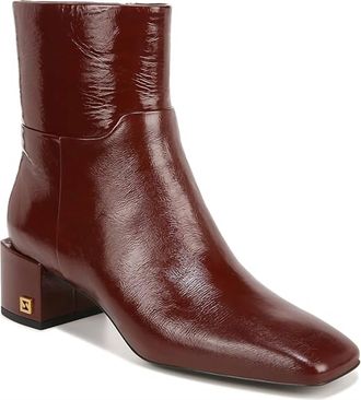 Franco Sarto Womens Flexa Fabiene Leather Square Toe Bootie In Brownish Rust