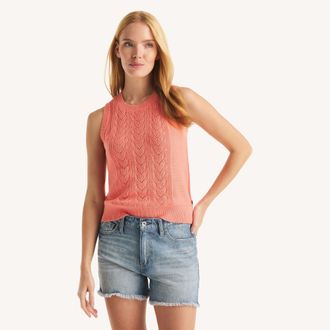 Nautica Womens Cable-Knit Sweater Tank