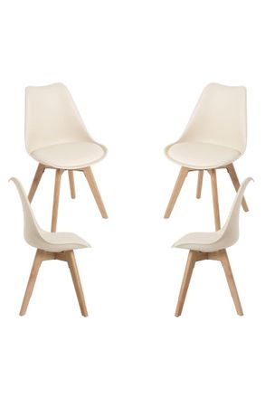 Regalos Miguel Regalos Miguel - Packs Sillas Comedor - Pack 4 Sillas Synk Basic - Crema