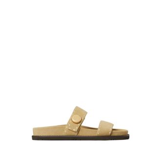 Tory Burch Slippers - Dames - Sandalen - Beige - 40 EU - Leer - Schoenen