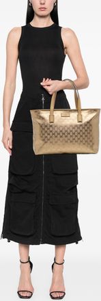 Gucci Pre-owned Womens Monogrammed Tote Bag - Beige Textile - One Size