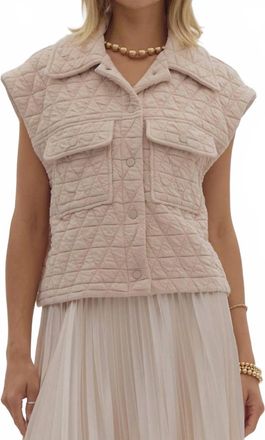 Entro Soft Quilted Vest In Ecru