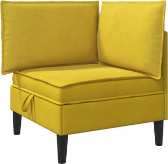 vidaXL Sof&aacute; Esquinero Con Almacenamiento Amarillo Terciopelo Vidaxl