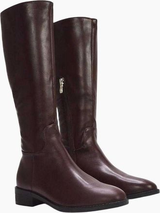 XY London Womens XY London Womens/Ladies Lucia Knee-High Low Block Heel Riding Boots - Brown - Size: 4