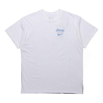 Nike Los Angeles Lakers Back Printing Sports Short Sleeve White CT9386-100