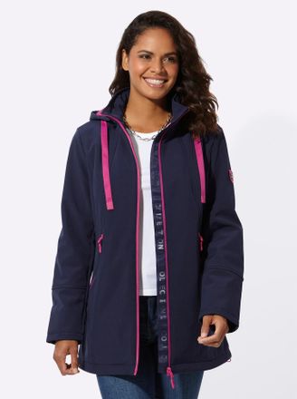 Casual Looks Softshelljacke CASUAL LOOKS, Damen, Gr. 44, blau (marine), 94% Polyester, 6% Elasthan, unifarben, Jacken Softshelljacke