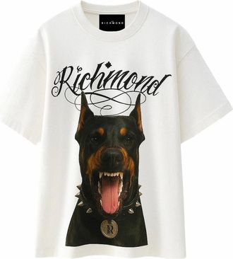John Richmond Graphic Print T-shirt - Heren - T-shirts - Wit - S - Tops