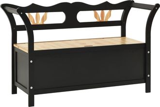 vidaXL Vidaxl - Banco Madera Maciza De Abeto Negro 107x45x75,5 Cm