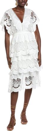 Farm Rio Off-White Richelier Midi Dress