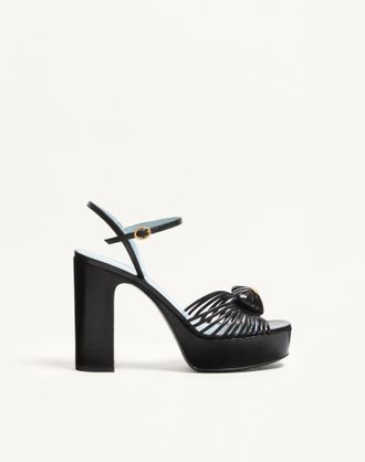 Valentino Garavani Sandalo Con Plateau Coeur Royal In Capretto 115Mm Donna NERO 35.5