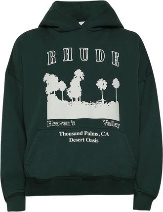 Rhude graphic-print hoodie - Green