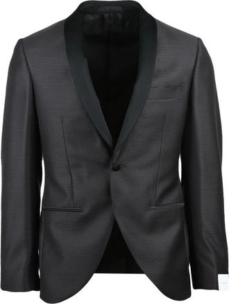 Luigi Bianchi Mantova Giacca in Satin - Heren - Blazers - Zwart - L - Wol - Jassen
