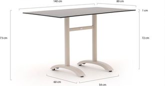 Bellagio la vita attrattiva Bellagio Lisio tuintafel 140x80x73cm