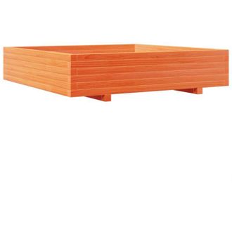 vidaXL Jardinera De Madera Maciza De Pino Marr&oacute;n Cera 110x110x26,5 Cm Vidaxl