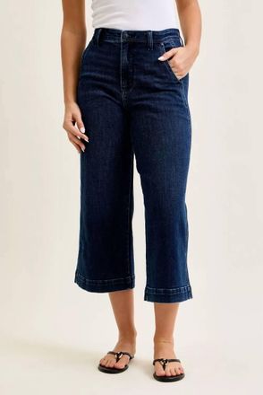 Judy Blue High Waist Ankle Wide Jeans In Dark Wash
