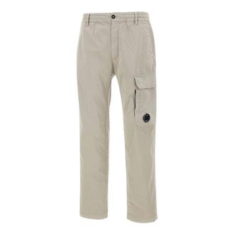 C.P. Company Straight Trousers, male, Gray, Size: L Stretch Satin Cargo Pant