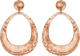 Dower & Hall Large Hammered Round Open Drop Nomad Earrings