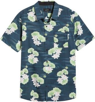 Roark Journey Floral Short Sleeve Button-Up Shirt in Navy Flora at Nordstrom, Size Xx-Large