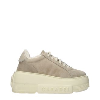 Casadei Beige Leather Chunky Womens Sneakers