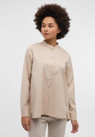 Eterna Hemdbluse ETERNA LOOSE FIT, Damen, Gr. 44, sand, 75% cotton, 5% Elasthan, 20% Polyamid, Blusen Hemdbluse