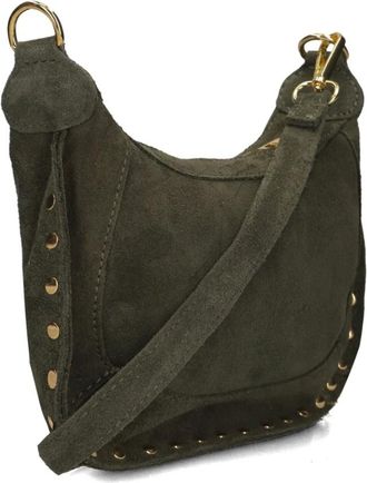 Notre-V Monica Suede Bag - Dames - Tassen - Groen - Maat: ONE Size Su&egrave;de