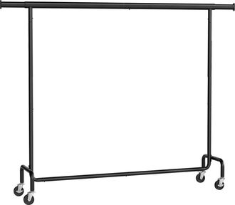 Songmics Burro para ropa con ruedas de 45 x (160-200) x 162,9 cm de color negro