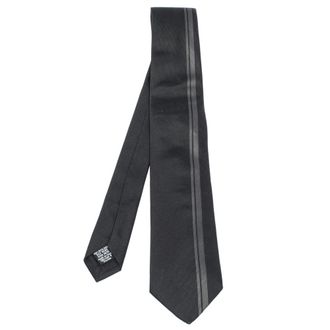 HUGO BOSS Boss By Hugo Boss Black & Grey Vertical Stripe Silk Tie