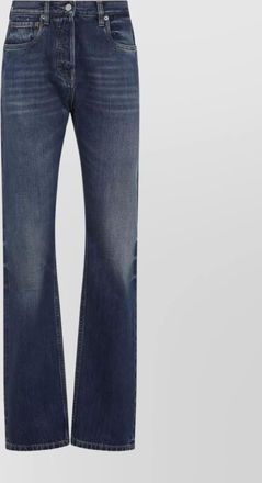 Prada low-waist tapered bleached denim trousers