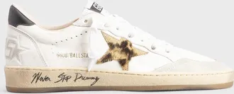 Golden Goose Ball Star Mixed Leather Low-Top Sneakers